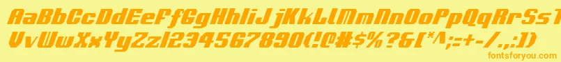 VoortrekkerCondensedItalic Font – Orange Fonts on Yellow Background