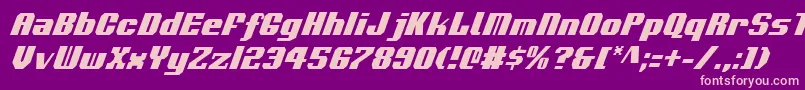 VoortrekkerCondensedItalic Font – Pink Fonts on Purple Background