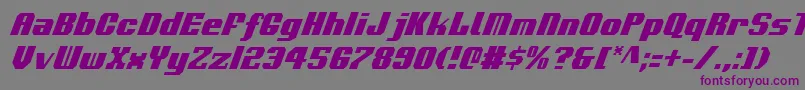 VoortrekkerCondensedItalic Font – Purple Fonts on Gray Background