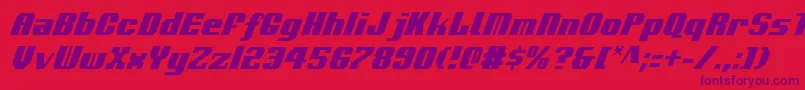 VoortrekkerCondensedItalic Font – Purple Fonts on Red Background