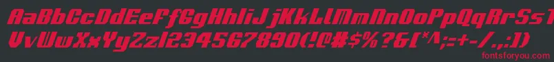 VoortrekkerCondensedItalic Font – Red Fonts on Black Background
