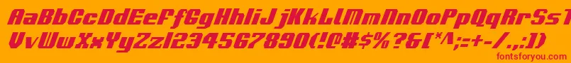 VoortrekkerCondensedItalic Font – Red Fonts on Orange Background