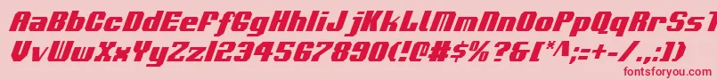 VoortrekkerCondensedItalic Font – Red Fonts on Pink Background