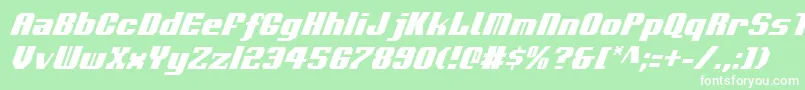 VoortrekkerCondensedItalic Font – White Fonts on Green Background