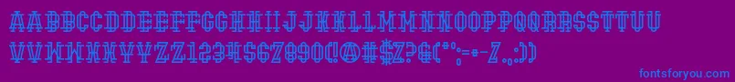 HipsterHandGrenade-Schriftart – Blaue Schriften auf violettem Hintergrund