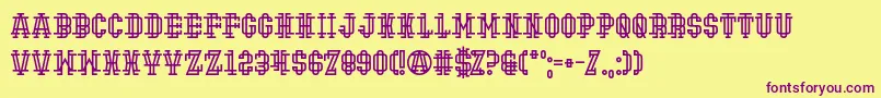 HipsterHandGrenade Font – Purple Fonts on Yellow Background