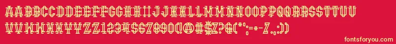 HipsterHandGrenade Font – Yellow Fonts on Red Background