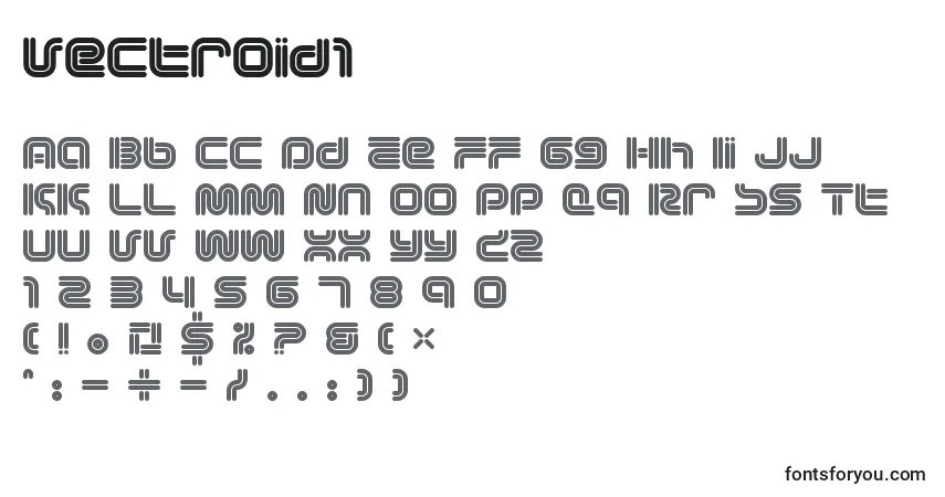 Schriftart Vectroid1 – Alphabet, Zahlen, spezielle Symbole