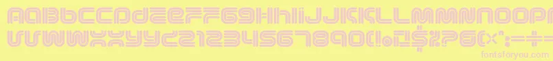 Fonte Vectroid1 – fontes rosa em um fundo amarelo