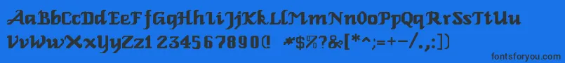 フォントRelbeRoman – 黒い文字の青い背景