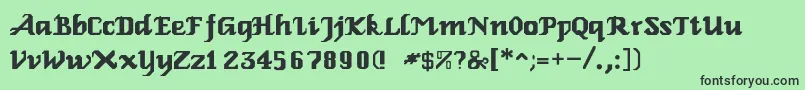 RelbeRoman-fontti – mustat fontit vihreällä taustalla