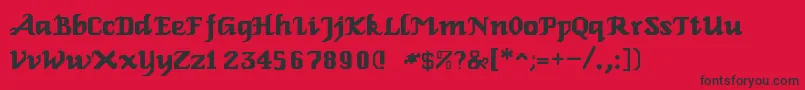 Шрифт RelbeRoman – чёрные шрифты на красном фоне