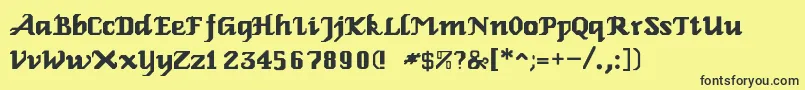 RelbeRoman-fontti – mustat fontit keltaisella taustalla