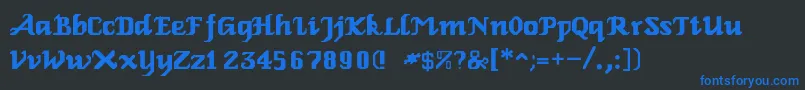 Шрифт RelbeRoman – синие шрифты на чёрном фоне