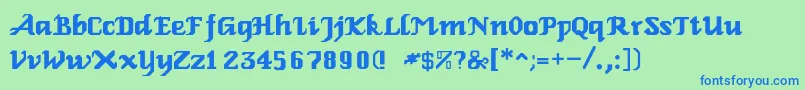 RelbeRoman Font – Blue Fonts on Green Background