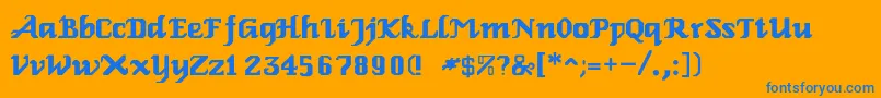 Шрифт RelbeRoman – синие шрифты на оранжевом фоне