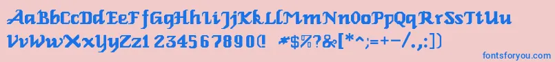 RelbeRoman Font – Blue Fonts on Pink Background