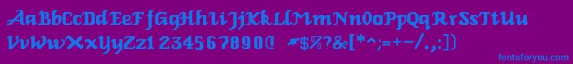 RelbeRoman Font – Blue Fonts on Purple Background