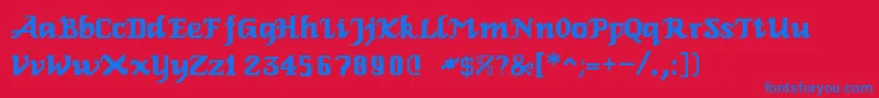 RelbeRoman Font – Blue Fonts on Red Background