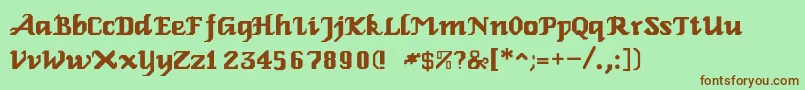 Шрифт RelbeRoman – коричневые шрифты на зелёном фоне