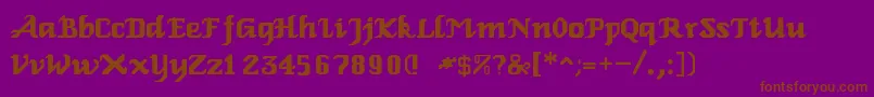 RelbeRoman-Schriftart – Braune Schriften auf violettem Hintergrund
