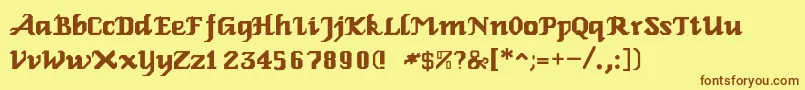 RelbeRoman Font – Brown Fonts on Yellow Background