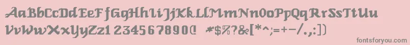 RelbeRoman-fontti – harmaat kirjasimet vaaleanpunaisella taustalla