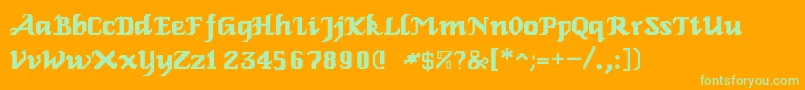 RelbeRoman Font – Green Fonts on Orange Background
