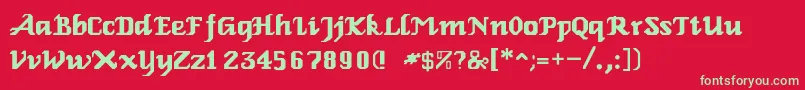 RelbeRoman Font – Green Fonts on Red Background