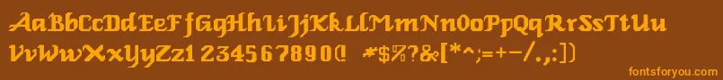 Шрифт RelbeRoman – оранжевые шрифты на коричневом фоне