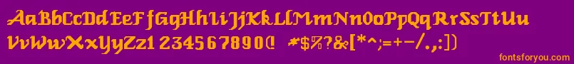 RelbeRoman Font – Orange Fonts on Purple Background