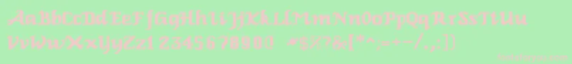 Шрифт RelbeRoman – розовые шрифты на зелёном фоне