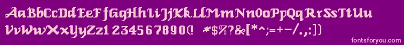 RelbeRoman-fontti – vaaleanpunaiset fontit violetilla taustalla