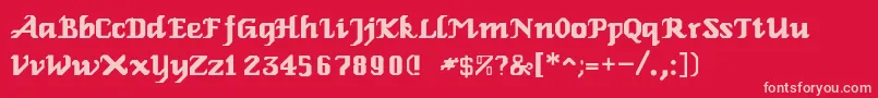 RelbeRoman Font – Pink Fonts on Red Background