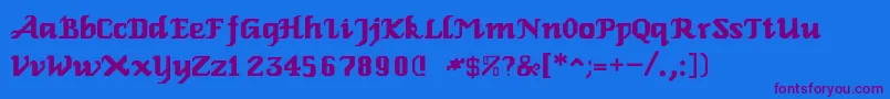 RelbeRoman Font – Purple Fonts on Blue Background