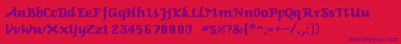 RelbeRoman-fontti – violetit fontit punaisella taustalla
