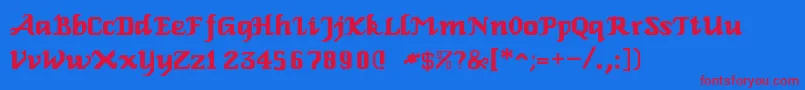 RelbeRoman-fontti – punaiset fontit sinisellä taustalla