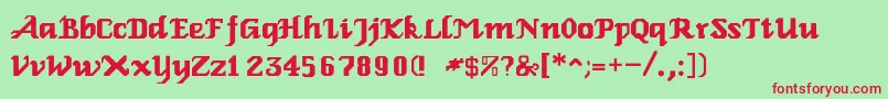 RelbeRoman Font – Red Fonts on Green Background