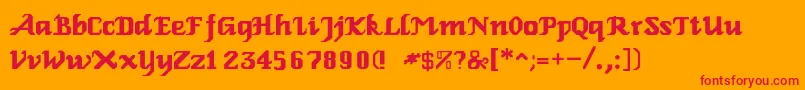 Шрифт RelbeRoman – красные шрифты на оранжевом фоне
