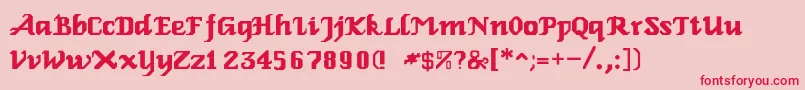 RelbeRoman Font – Red Fonts on Pink Background