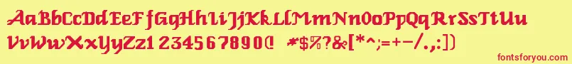 RelbeRoman Font – Red Fonts on Yellow Background