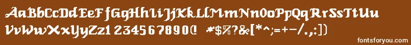 Шрифт RelbeRoman – белые шрифты на коричневом фоне