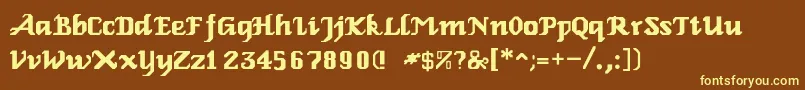 RelbeRoman Font – Yellow Fonts on Brown Background