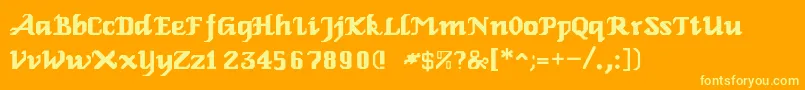 RelbeRoman Font – Yellow Fonts on Orange Background