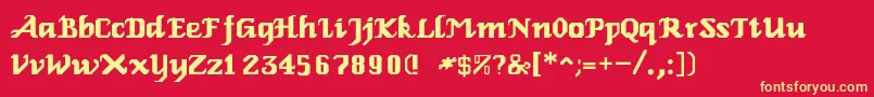 RelbeRoman Font – Yellow Fonts on Red Background
