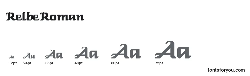 RelbeRoman Font Sizes