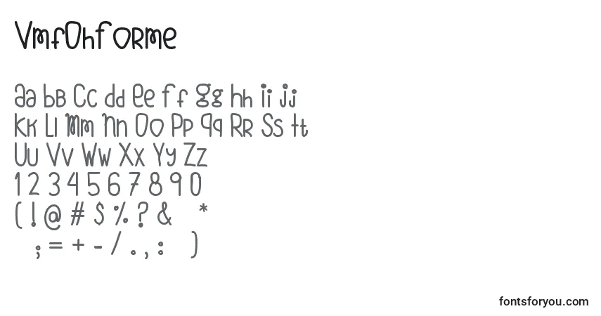 VmfOhForme Font – alphabet, numbers, special characters