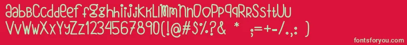 VmfOhForme Font – Green Fonts on Red Background