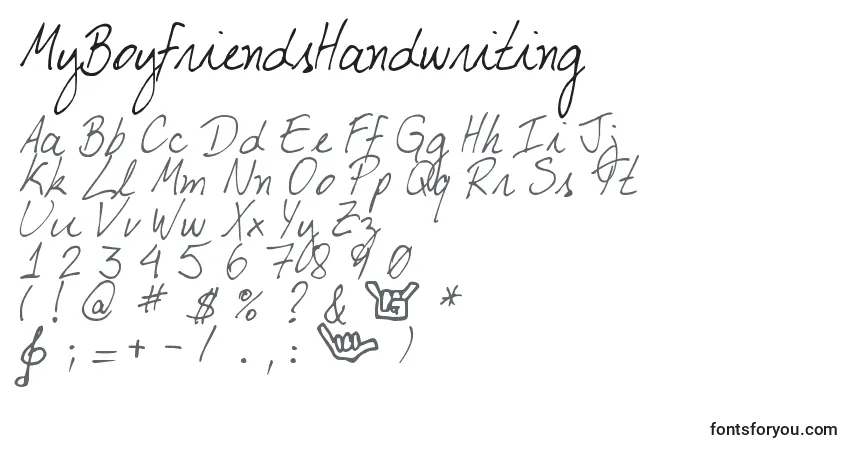 Шрифт MyBoyfriendsHandwriting – алфавит, цифры, специальные символы