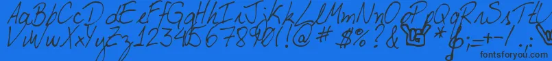 Czcionka MyBoyfriendsHandwriting – czarne czcionki na niebieskim tle